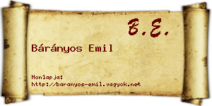 Bárányos Emil névjegykártya