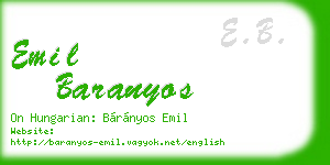 emil baranyos business card
