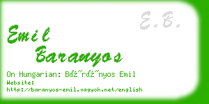 emil baranyos business card